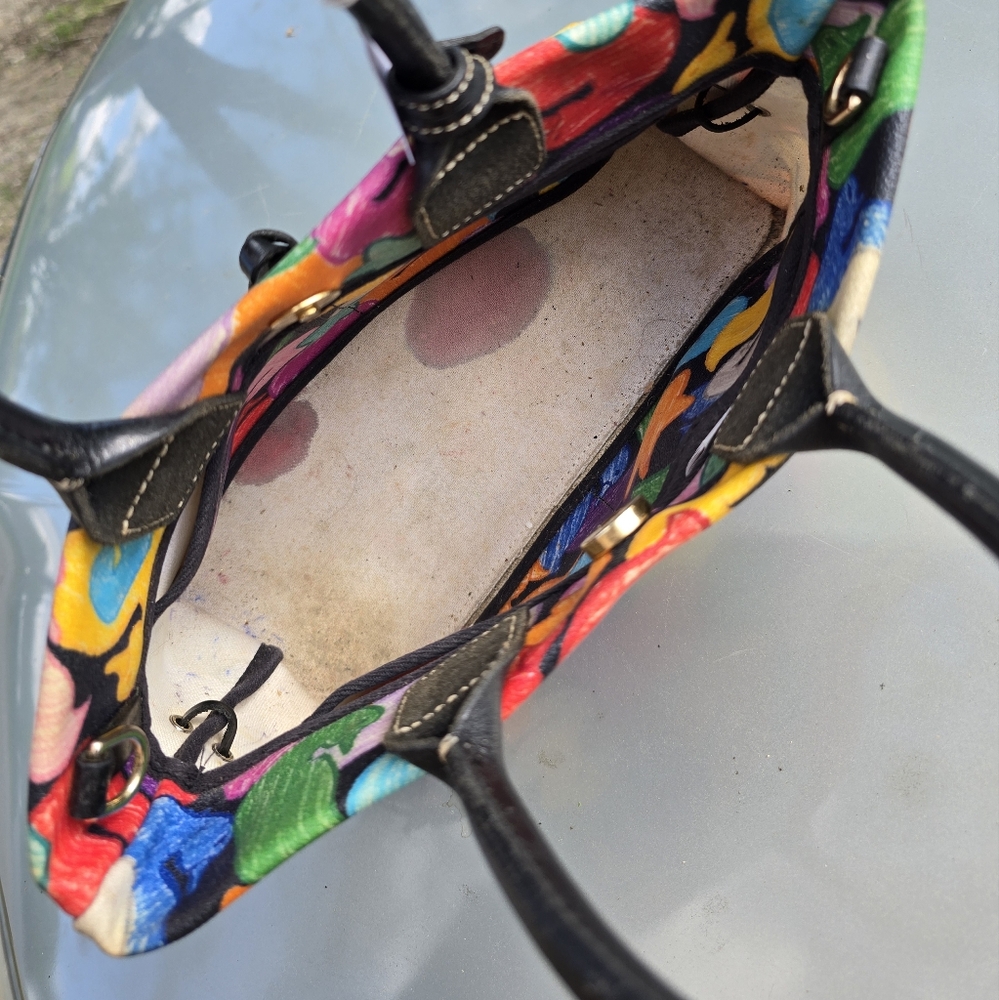 Vintage Y2K 90s Dooney & Bourke Multicolor Rainbow - -Wonder Duck - Leather Bag - Picture 8 of 8